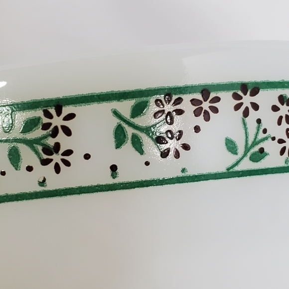 Vintage Floral Milk Glass Termocrisa Cereal Fruit Bowl - Picture 2 of 3